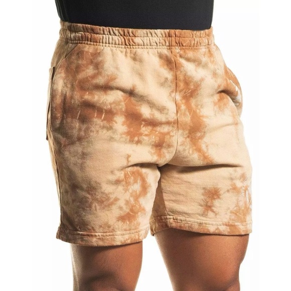 Affliction Men's Sweat short STANDARD 1973 Biker Khaki Crystal Wash - Picture 4 of 4